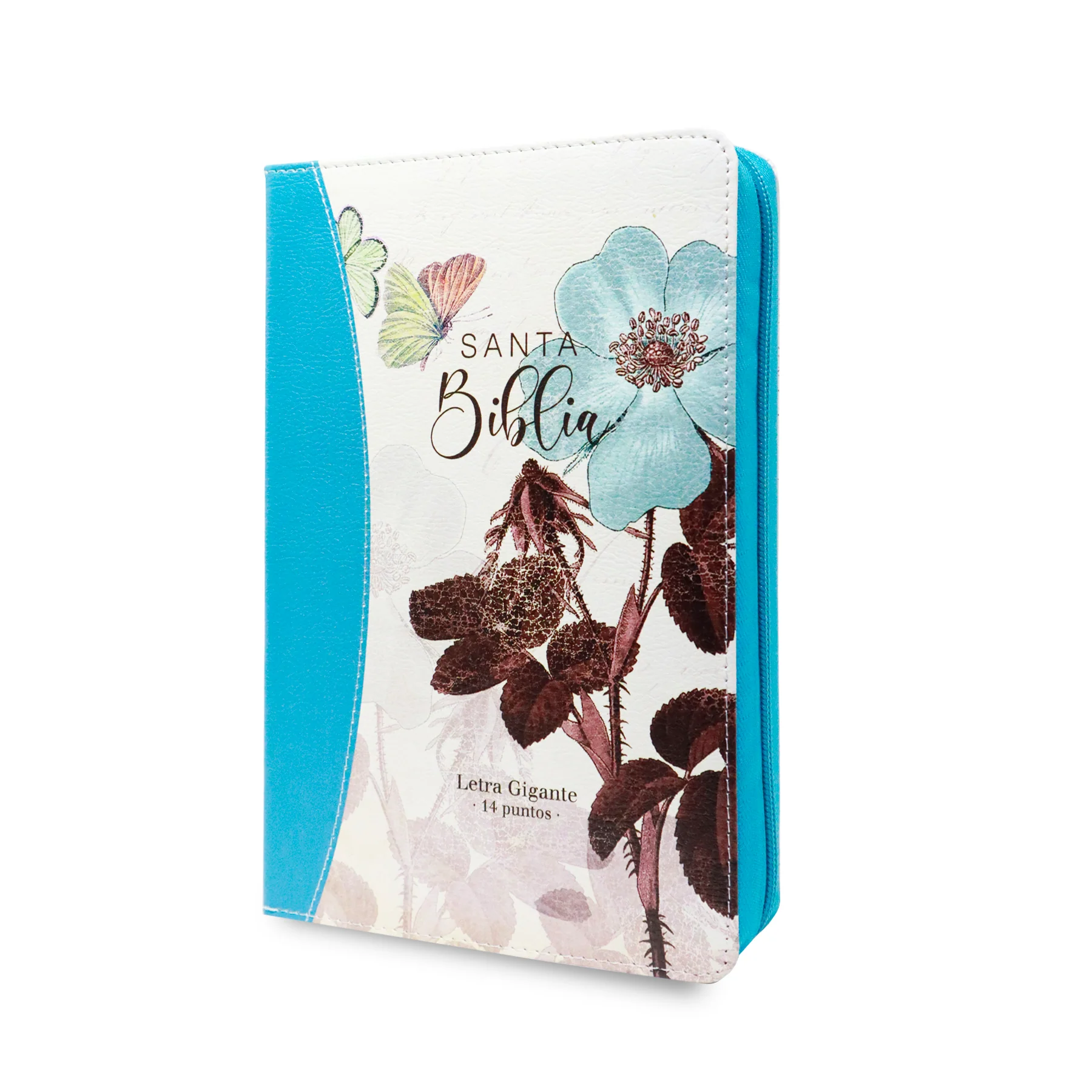 BIBLIA REINA VALERA 1960 LETRA GIGANTE FLORES TURQUESA