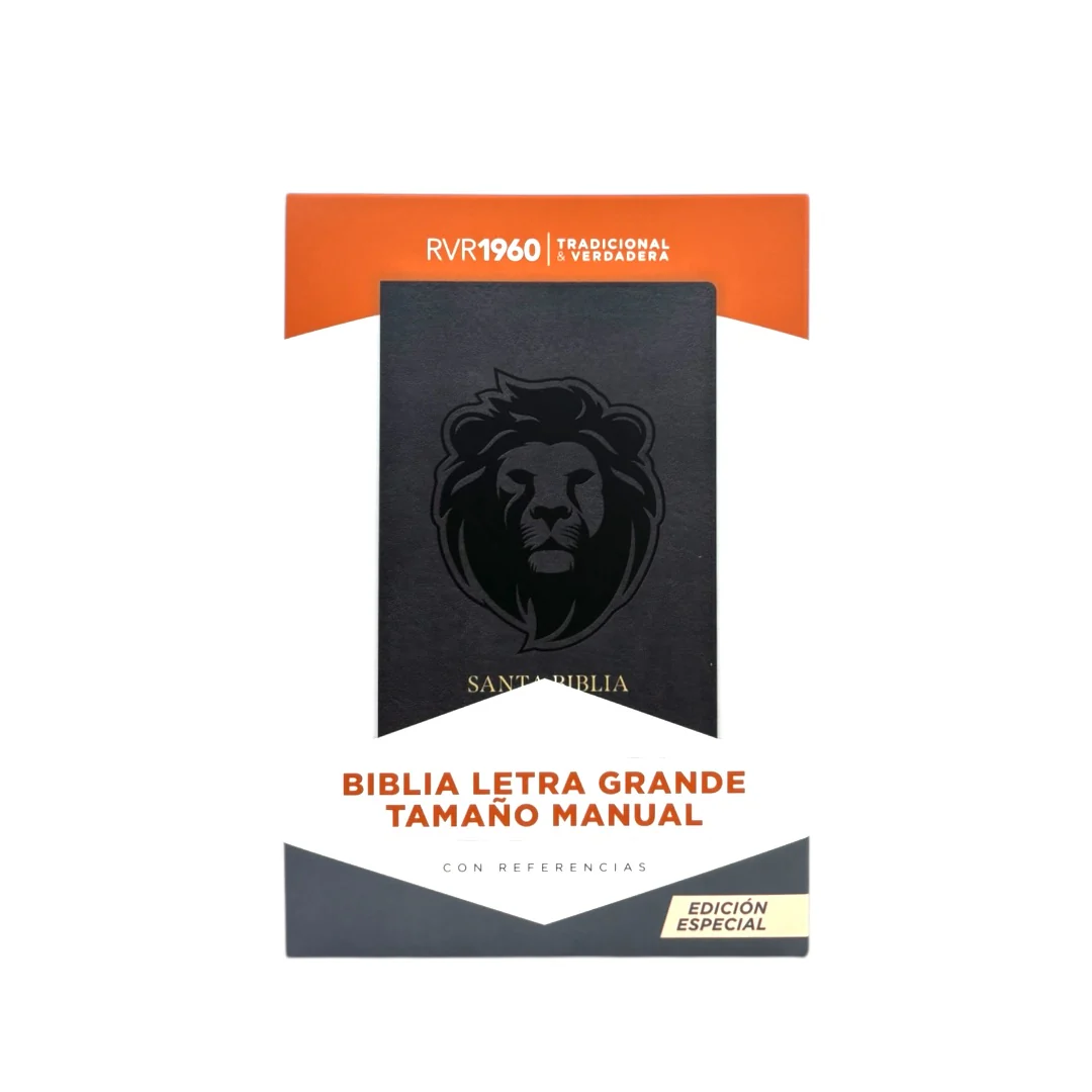 BIBLIA REINA VALERA 1960 LETRA GRANDE MANUAL LEÓN CENIZA EDICIÓN ESPECIAL