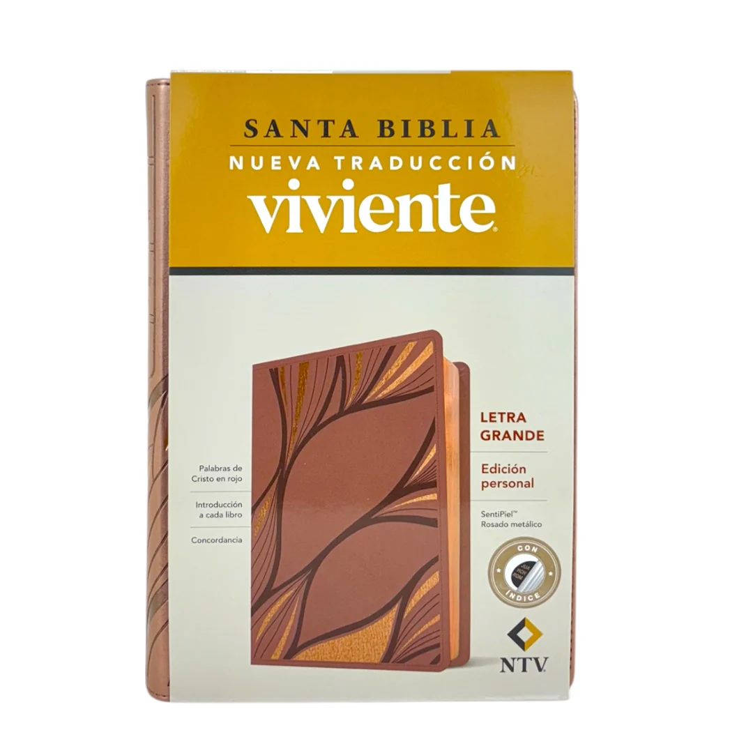 BIBLIA NTV EDICIÓN PERSONAL LETRA GRANDE SENTI PIEL/ ROSA METALICO INDICE