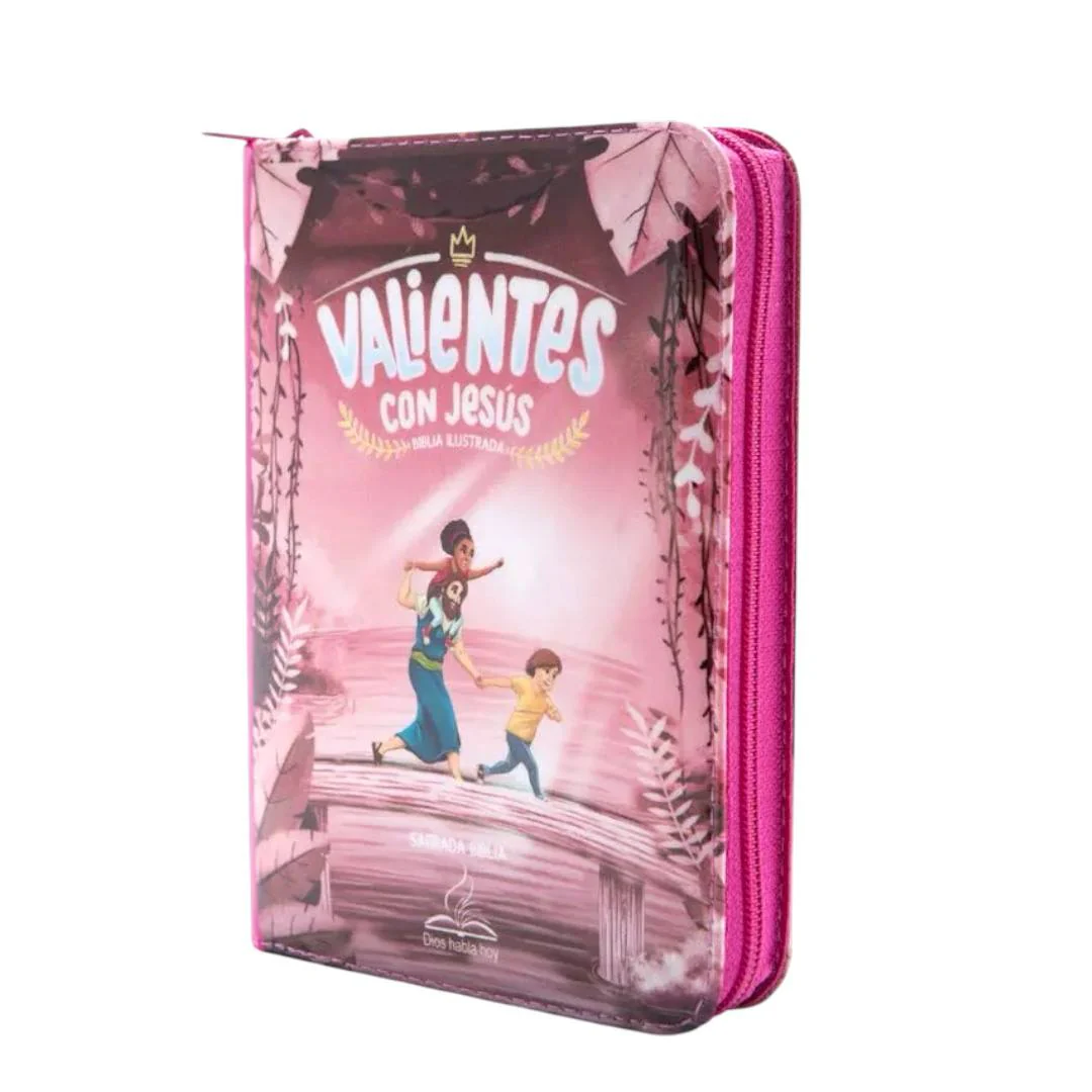 BIBLIA DIOS HABLA HOY VALIENTES CON JESUS ACOLCHONADA  ROSA