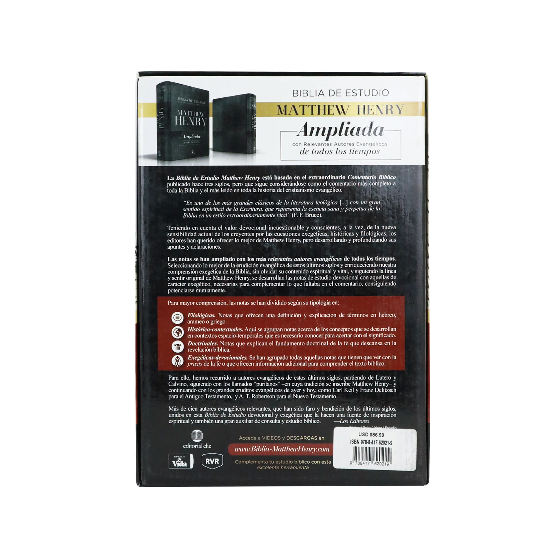 BIBLIA DE ESTUDIO MATTHEW HENRY PIEL FABRICADA NEGRO/INDICE