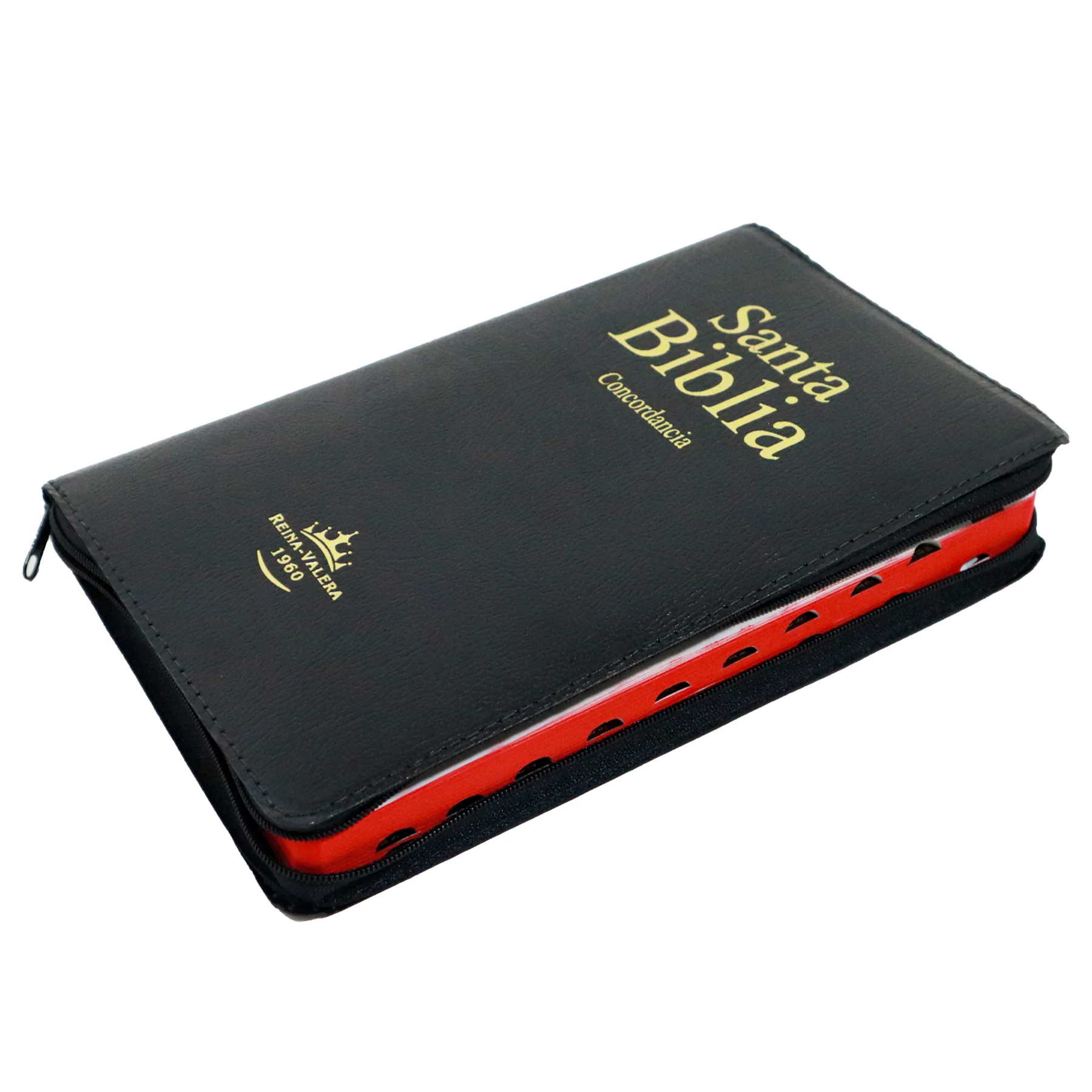 BIBLIA REINA VALERA 1960 IMITACIÓN  PIEL NEGRO INDICE/ CIERRE
