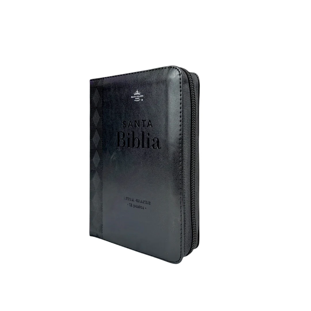 BIBLIA REINA VALERA 1960 LETRA GRANDE IMITACION PIEL COMPACTA CANTO DORADO DISEÑO GEOMETRICO