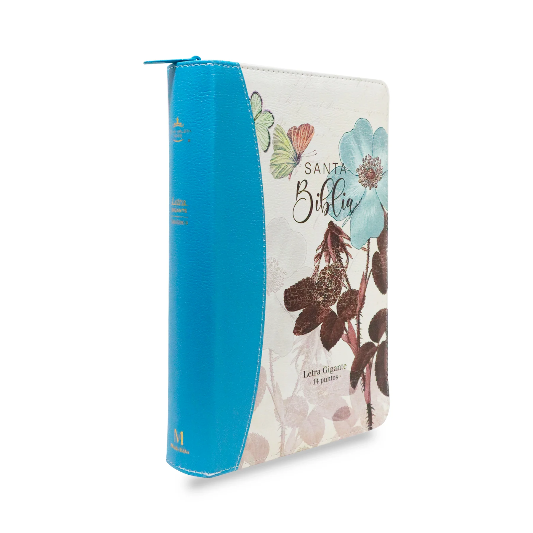 BIBLIA REINA VALERA 1960 LETRA GIGANTE FLORES TURQUESA