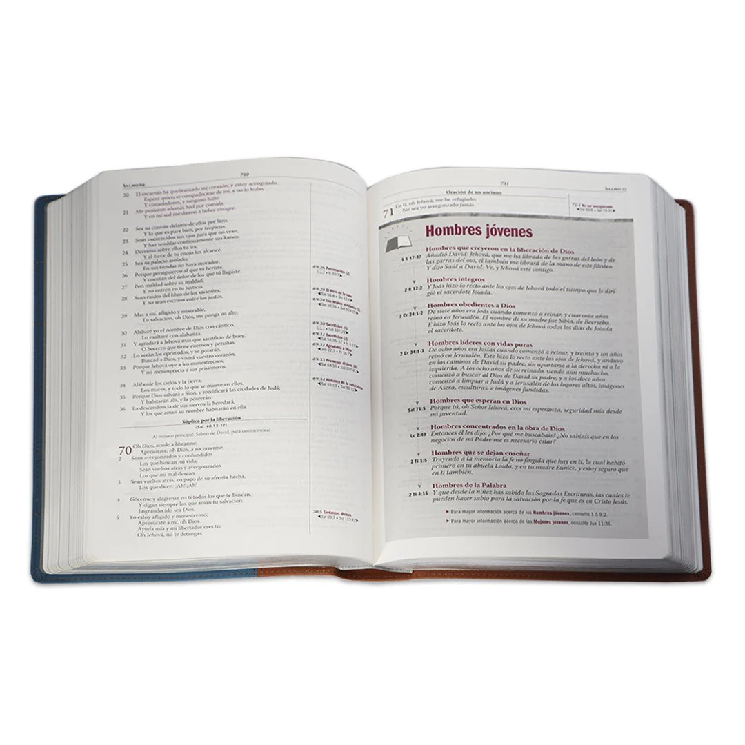 Biblia de Estudio Thompson RVR60 Azul/Marrón