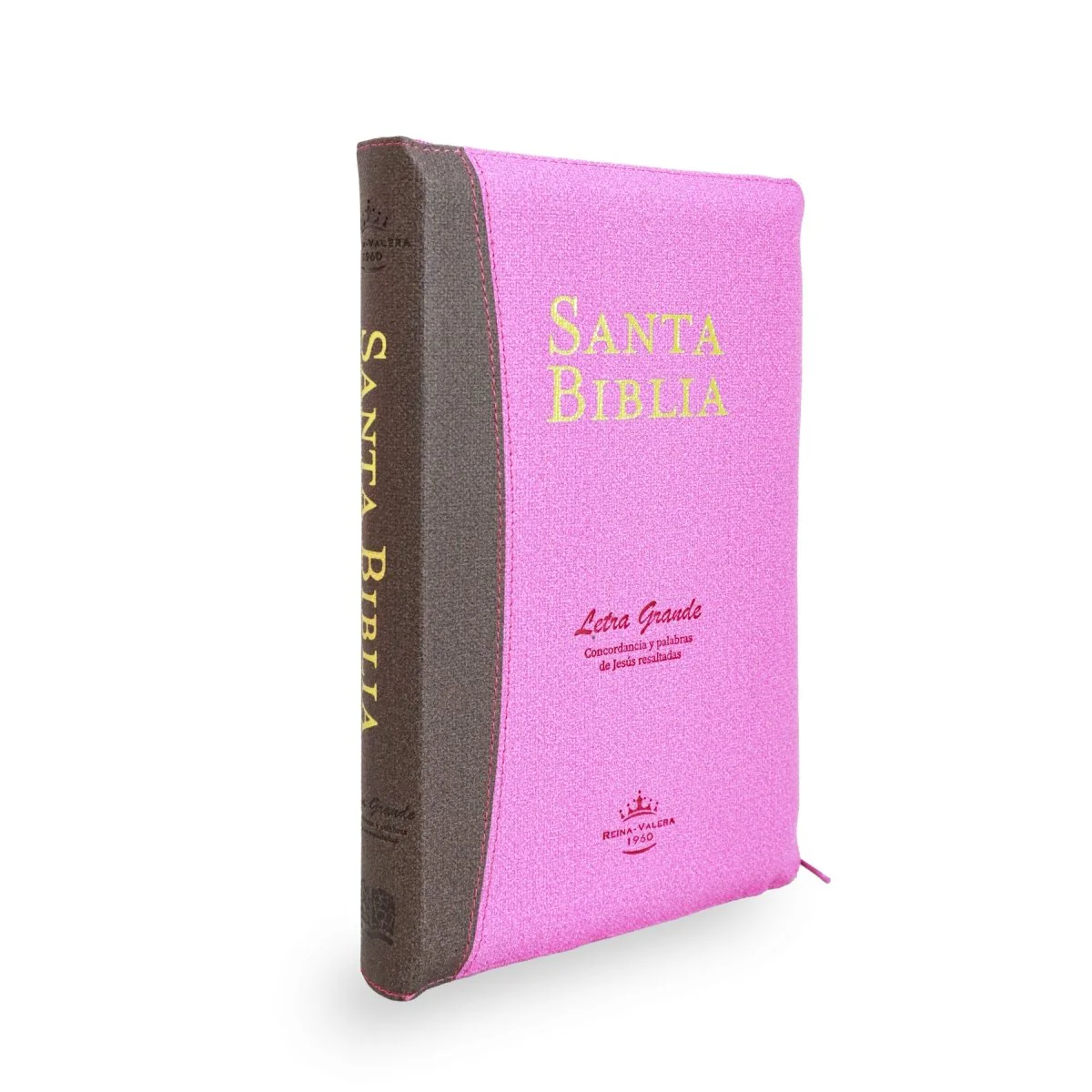 BIBLIA REINA VALERA 1960 MANUAL  IMIT PIEL LETRA GRANDE ROSA/MARRON