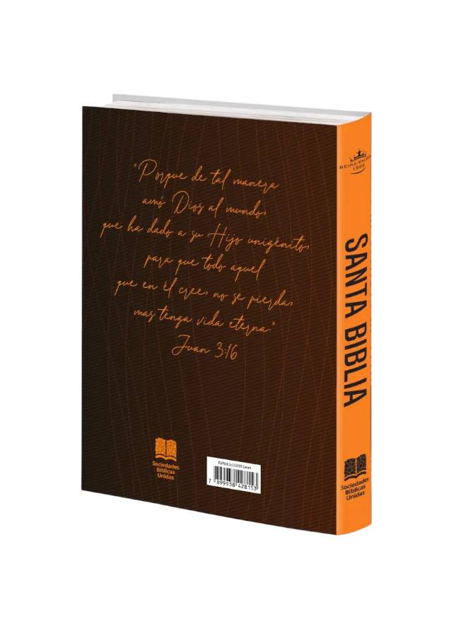 BIBLIA REINA VALERA 1960 LETRA GRANDE TAPA DURA LEON NARANJA