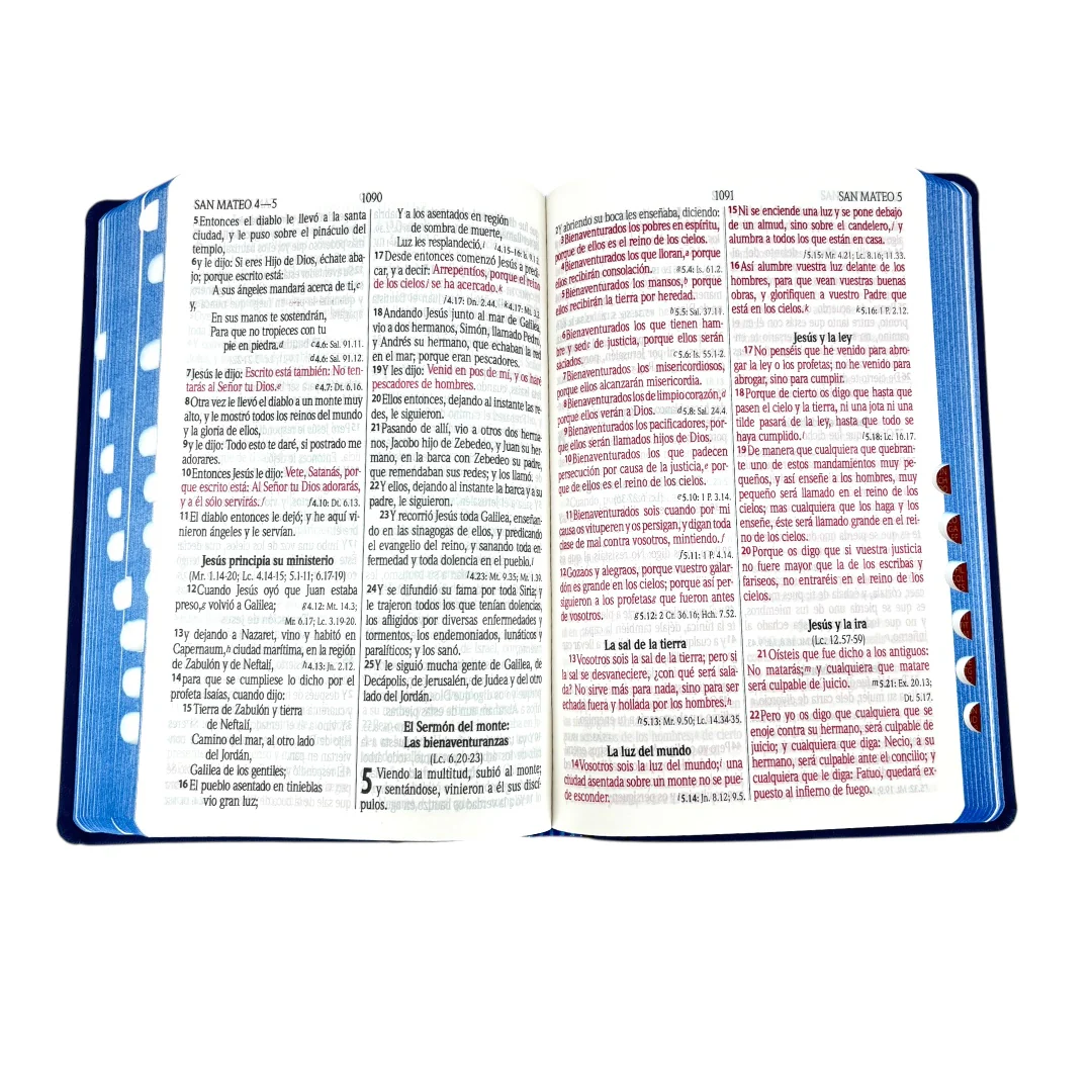 BIBLIA REINA VALERA 1960 LETRA GRANDE IMITACION PIEL AZUL RELIEVE C/INDICE