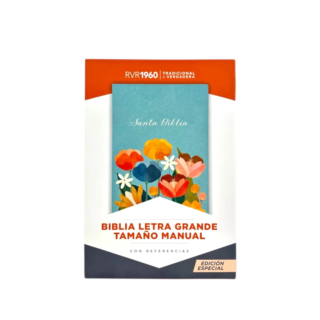 BIBLIA REINA VALERA 1960 LETRA GRANDE MANUAL EDICIÓN ESPECIAL AQUA SIMIL PIEL