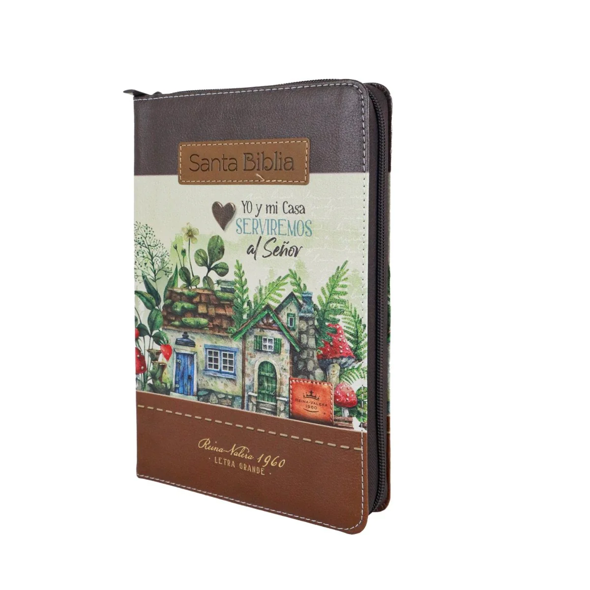 BIBLIA REINA VALERA 1960 LETRA GRANDE MANUAL C/CIERRE FANTASÍA CAFE