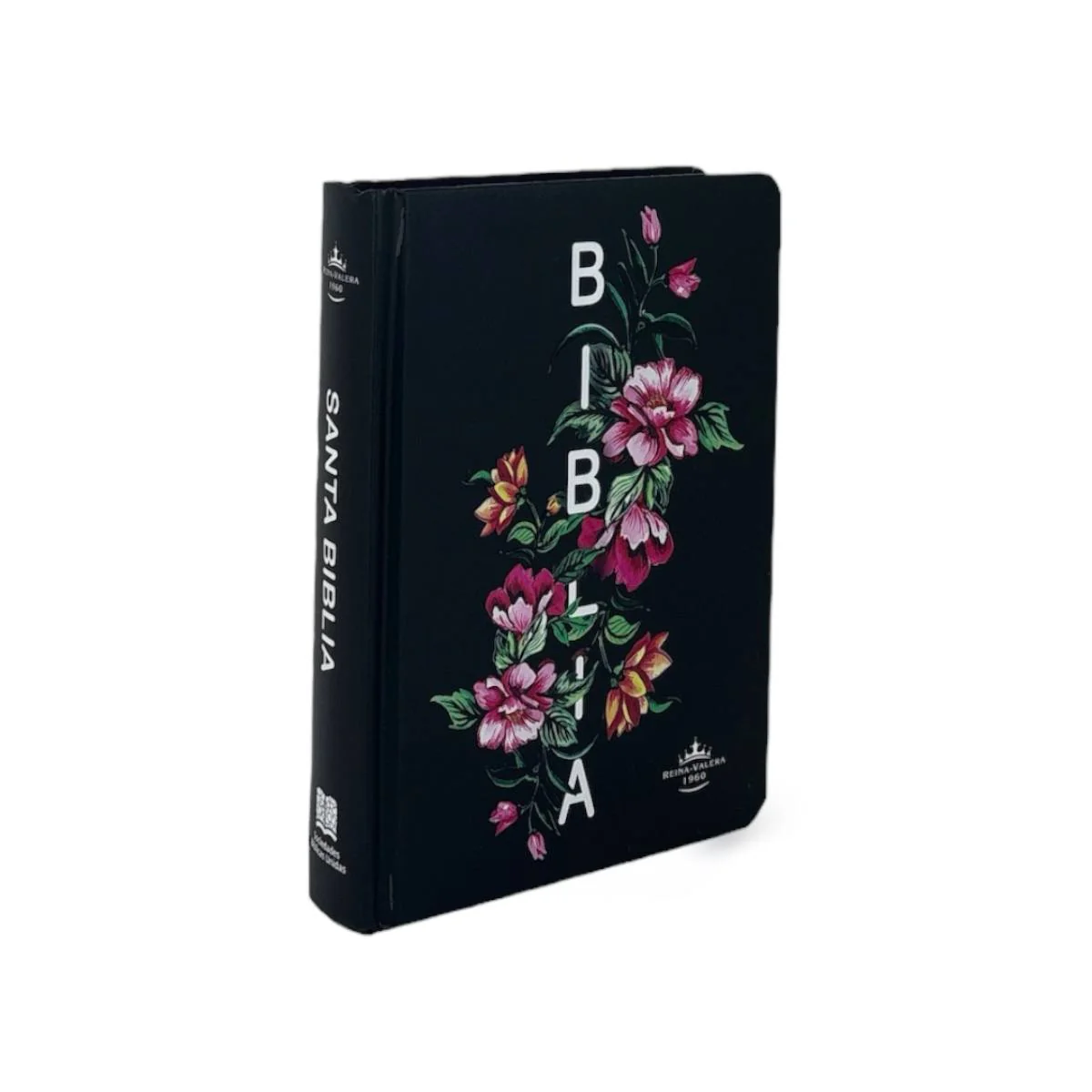 BIBLIA FUENTE DE BENDICIONES REINA VALERA 1960 TAPA DURA NEGRO FLORES
