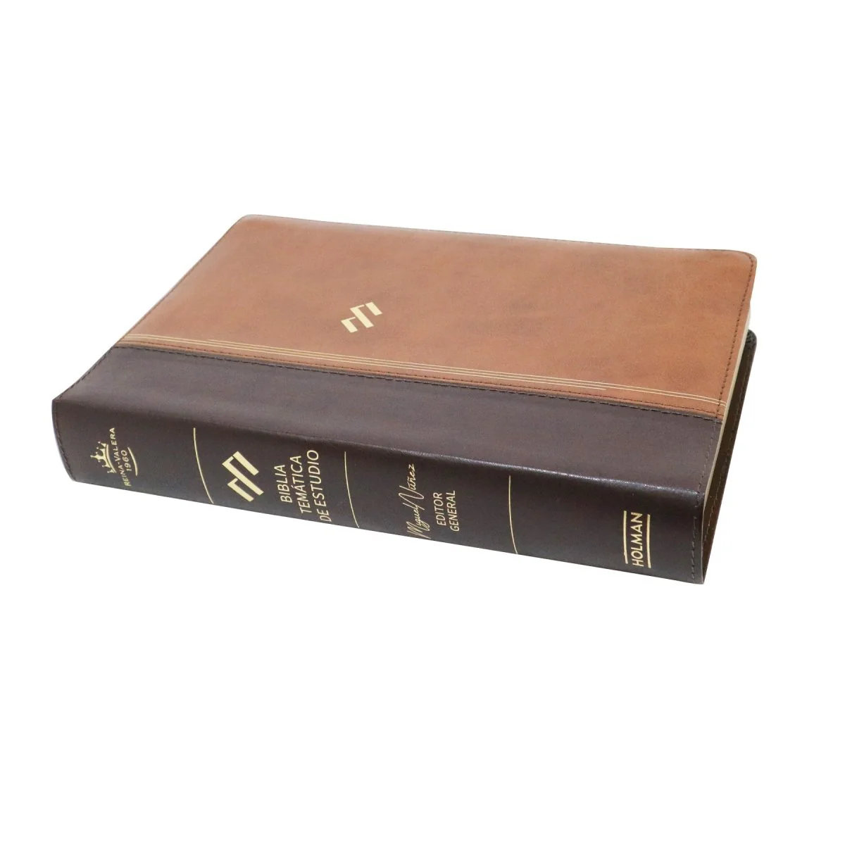 BIBLIA REINA VALERA 1960 DE ESTUDIO TEMÁTICO SÍMIL PIEL MARRÓN
