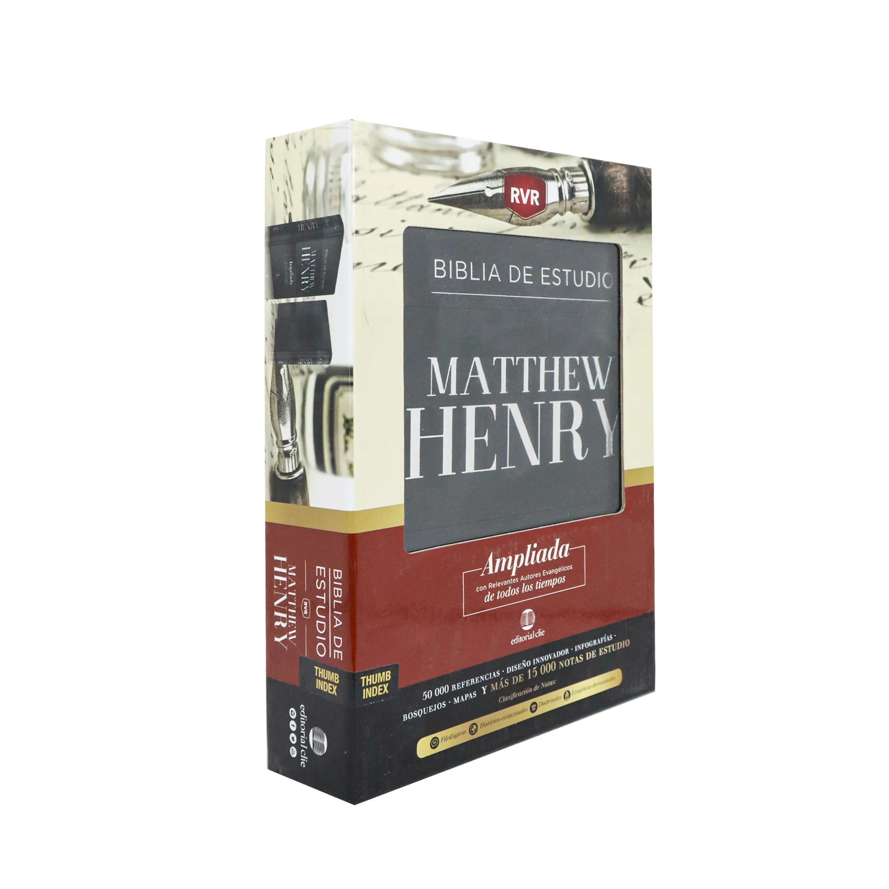 BIBLIA DE ESTUDIO MATTHEW HENRY PIEL FABRICADA NEGRO/INDICE