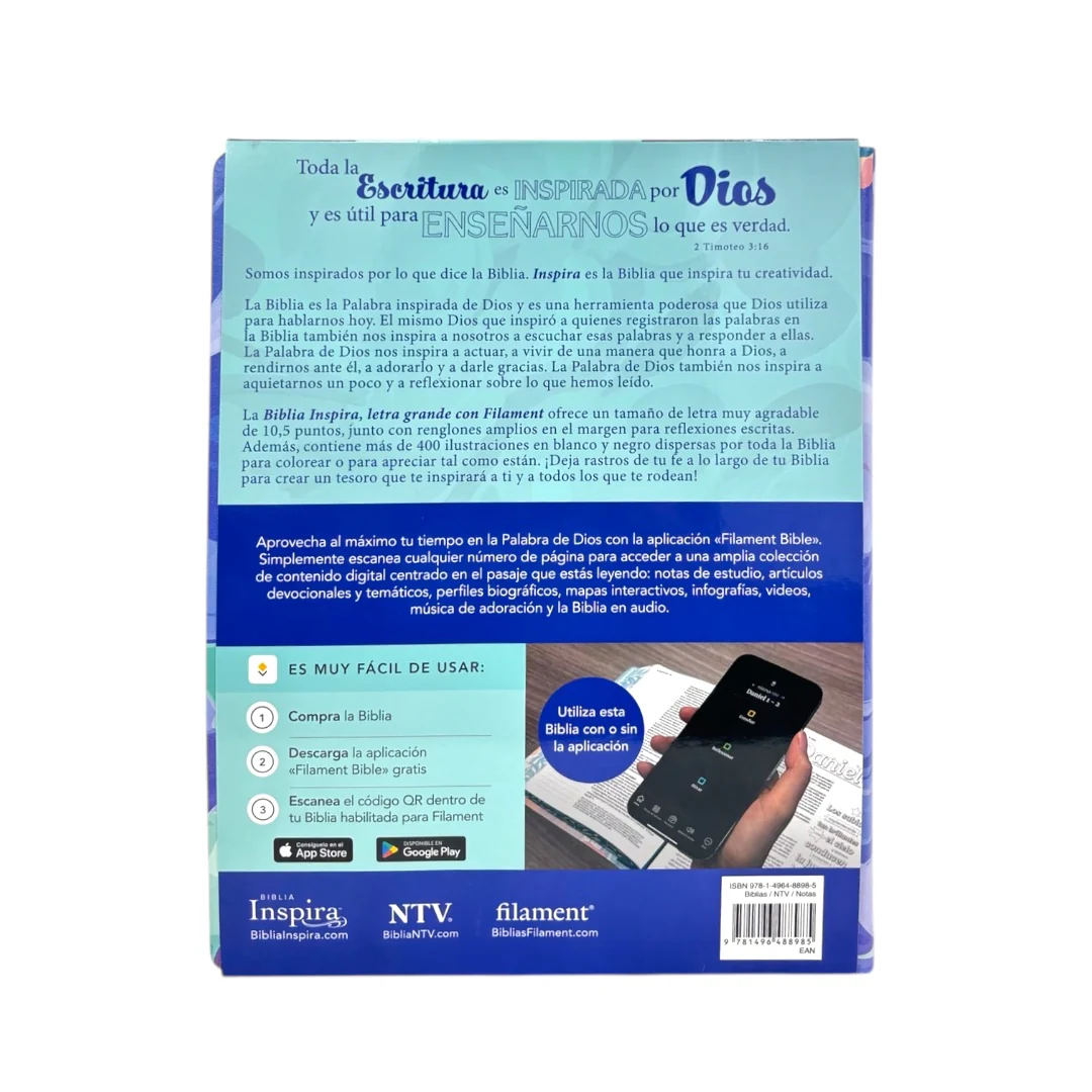 BIBLIA DE APUNTES INSPIRA NTV LETRA GRANDE SENTIPIEL