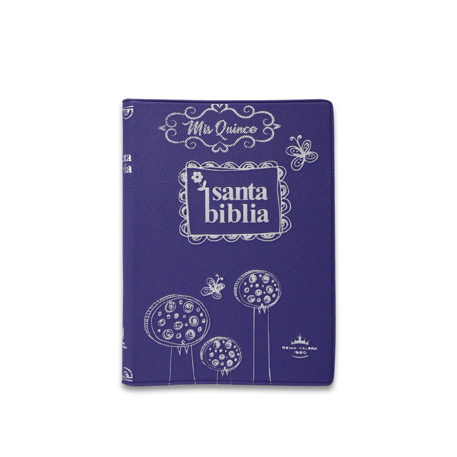 BIBLIA REINA VALERA 1960 MORADA VINIL  MIS XV AÑOS