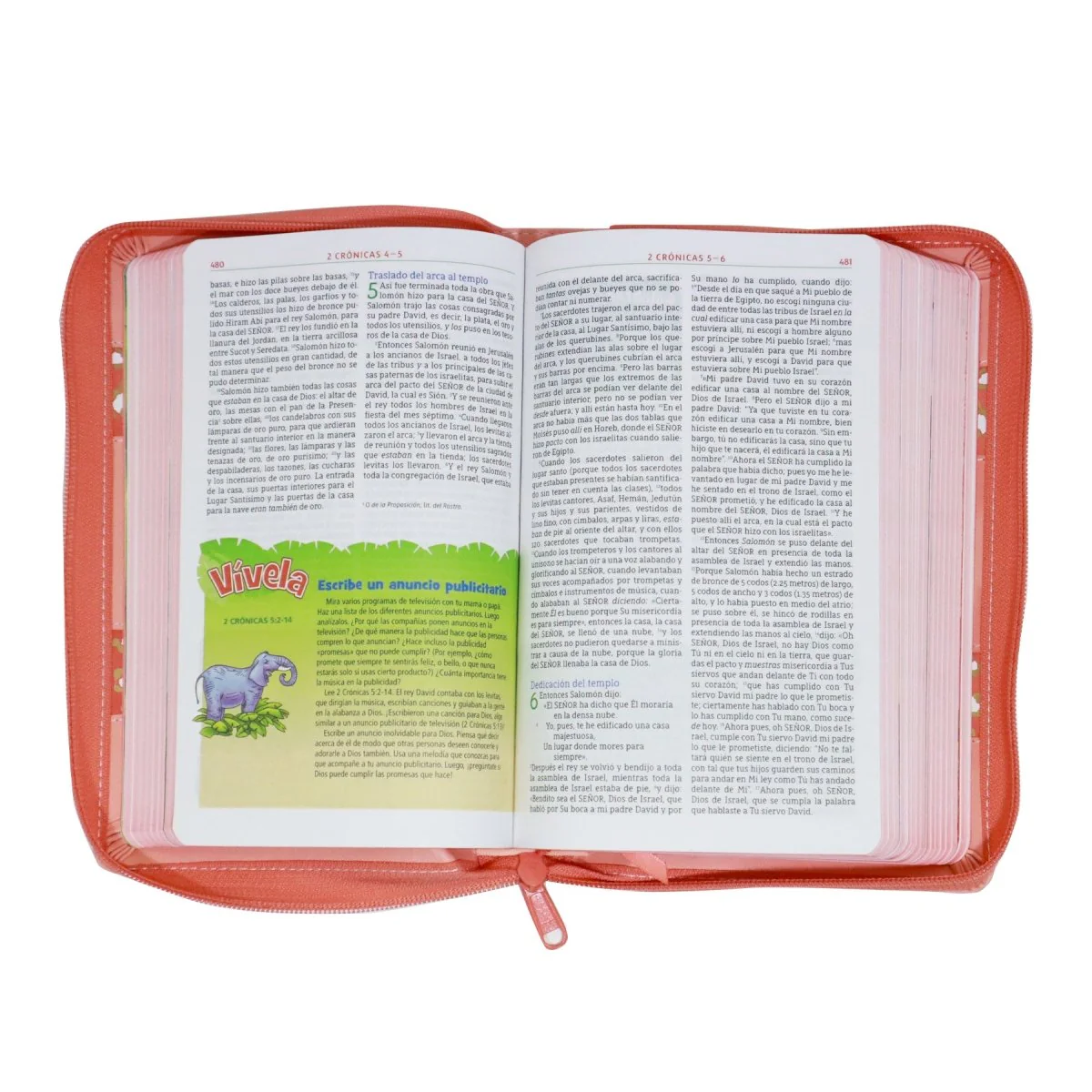 BIBLIA NBLA AVENTURA IMITACIÓN PIEL CORAL C/CIERRE