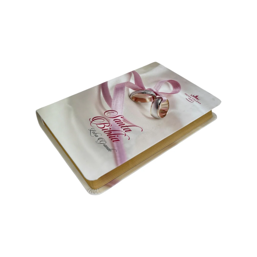 BIBLIA REINA VALERA 1960 LETRA GRANDE BODA VINIL ANILLOS
