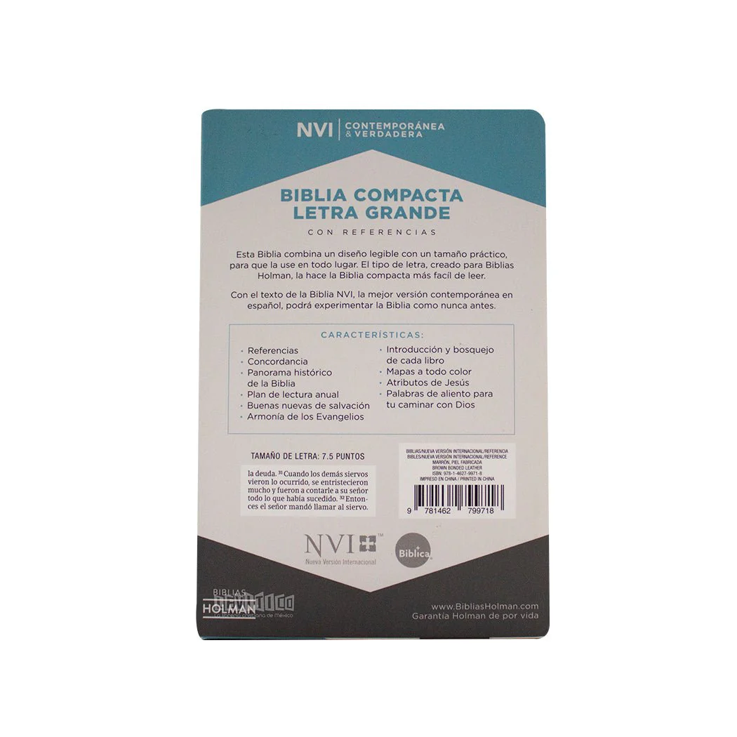 Biblia NVI Compacta Letra Grande, Piel fabricada
