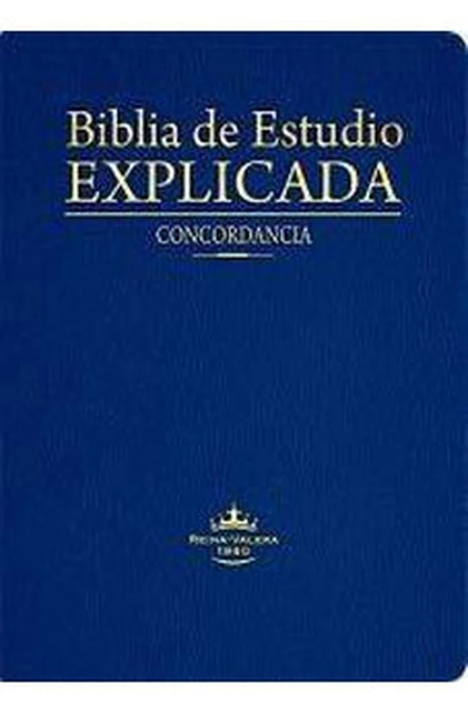 Biblia RVR 1960 de Estudio Explicada Piel Azul con Índice