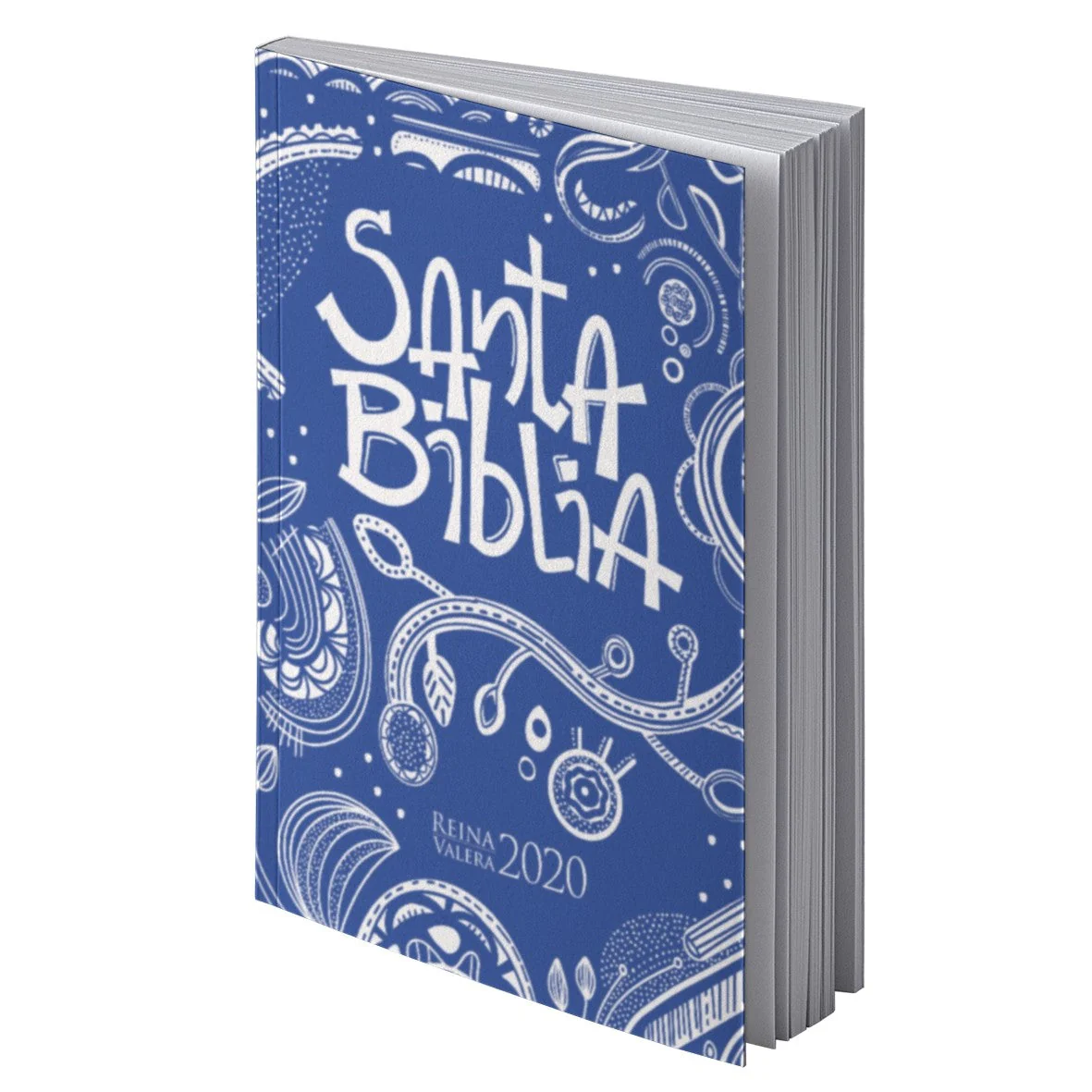 Biblia RVR 2020 Compacta Azul y Blanco Rústica
