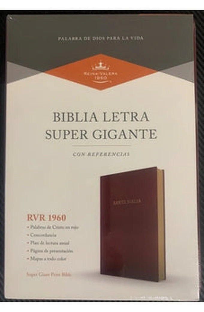 Biblia RVR 1960 Letra Súper Gigante Borgoña Símil Piel