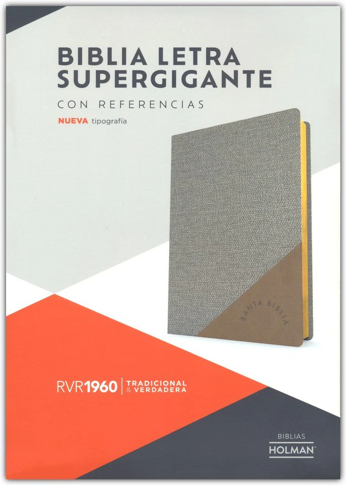 Biblia RVR 1960 Súper Gigante Gris Símil Piel