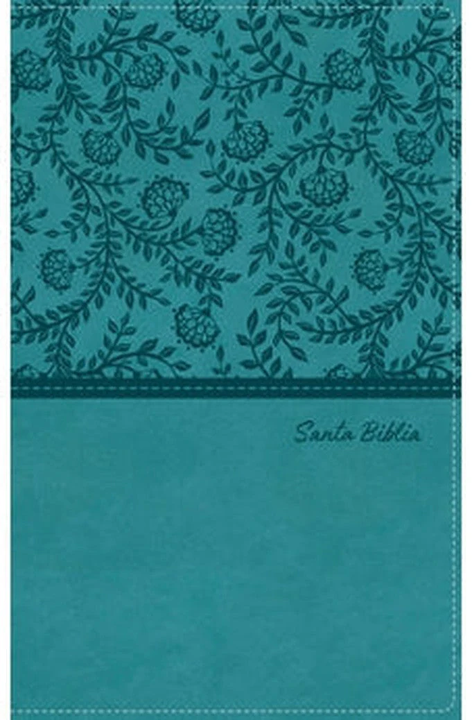Biblia RVR 1960 Tierra Santa Ultrafina Letra Grande Símil Piel Turquesa con Cierre