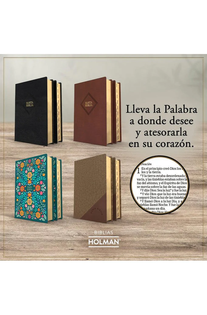 Biblia RVR 1960 Tamaño Manual Símil Piel Café con Índice