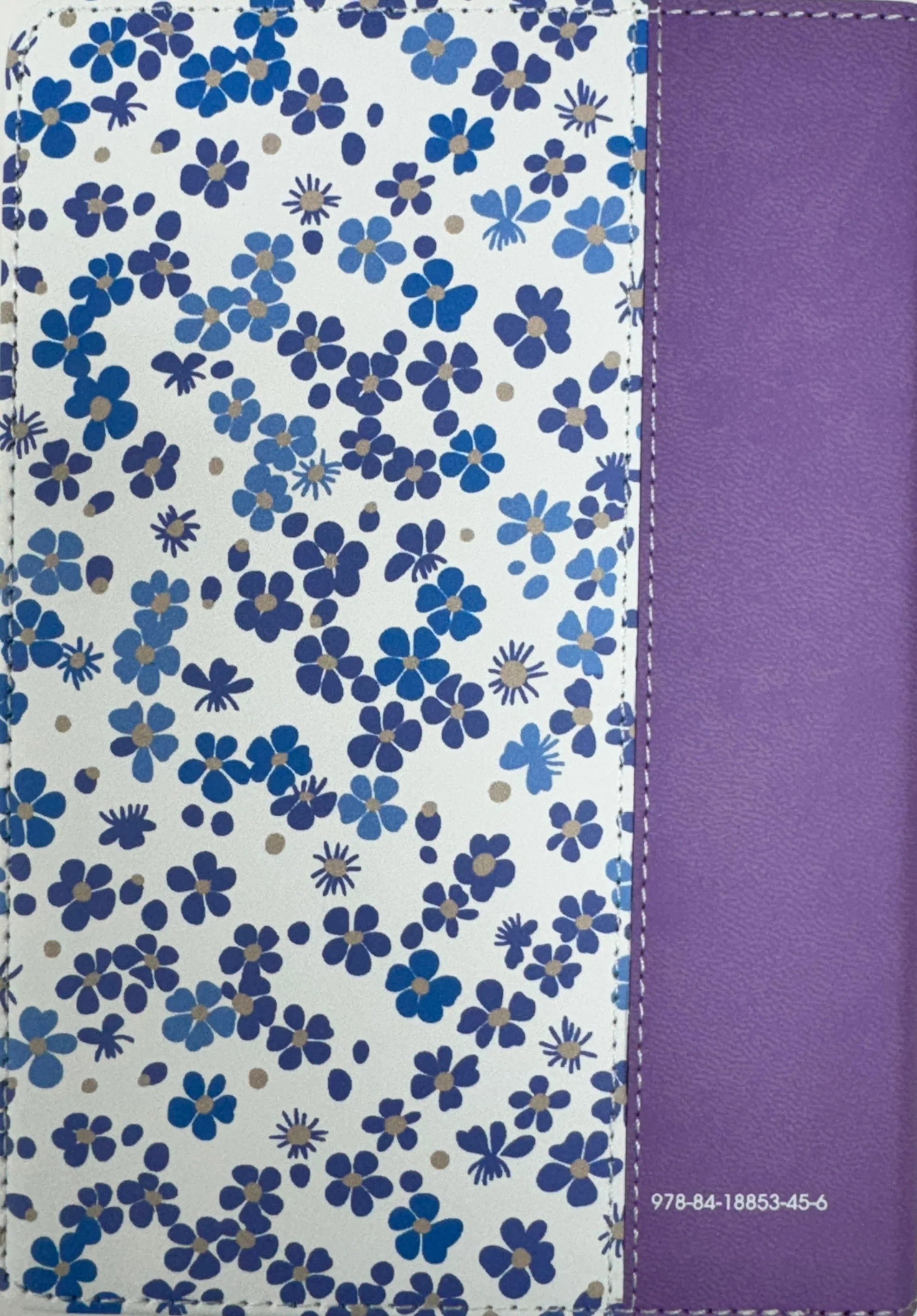 Biblia RVR 1960 Compacta Símil Piel Flores Lila Claro