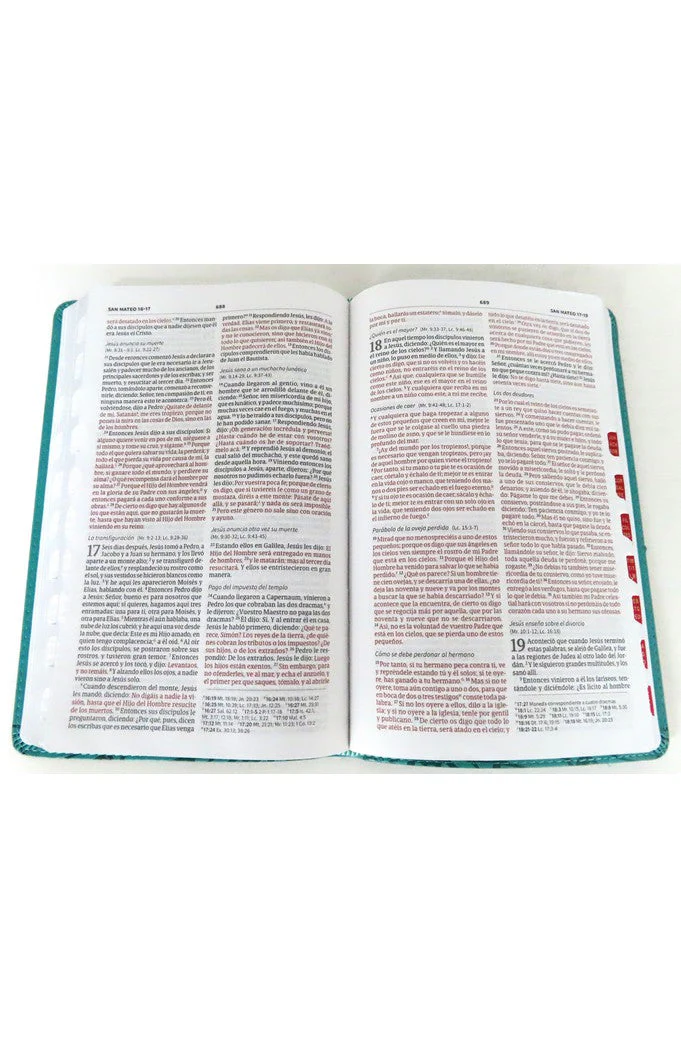 Biblia RVR 1960 Ultrafina Aqua Símil Piel con Índice