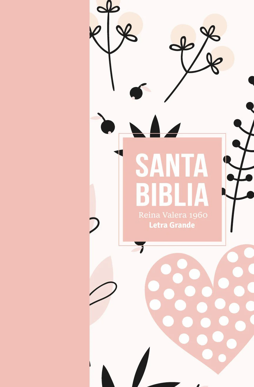 Biblia RVR 1960 Letra Grande Tamaño Manual Símil Piel Rosado