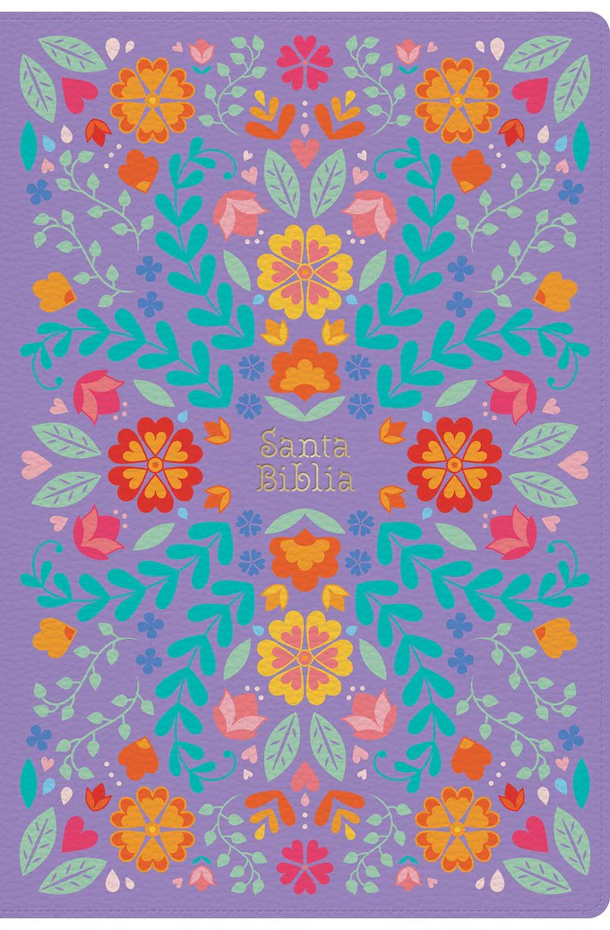 Biblia RVR 1960 Letra Gigante Floreada Símil Piel