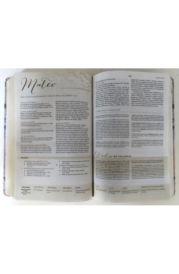 Biblia RVR 1960 de Estudio Mujeres Tapa Dura Azul Floriado