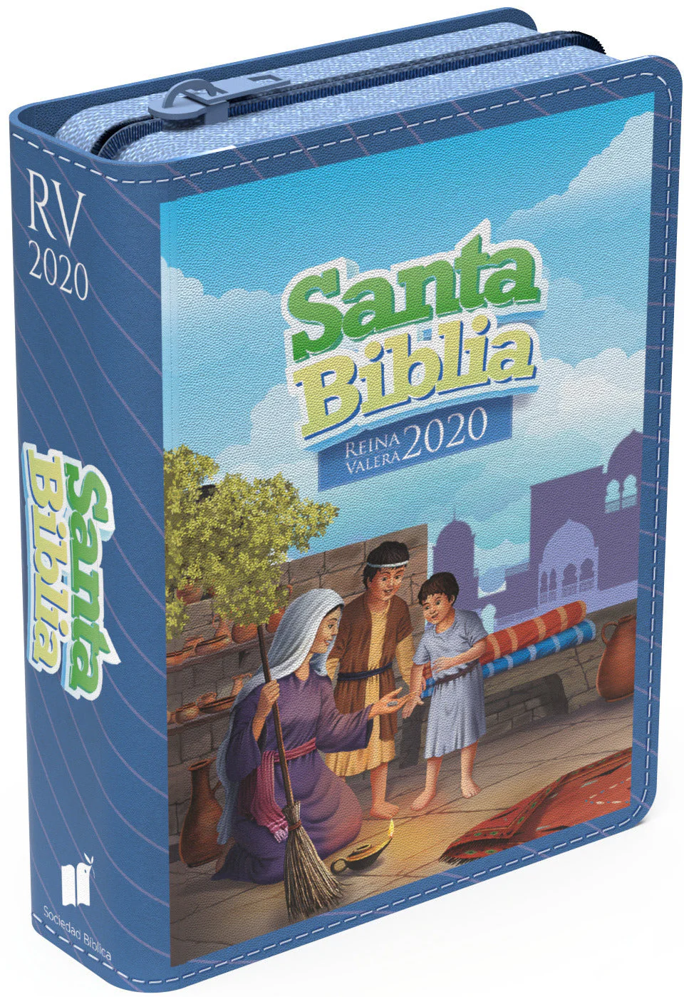 Biblia RVR 2020 para Niños Azul Vinilo con Cierre