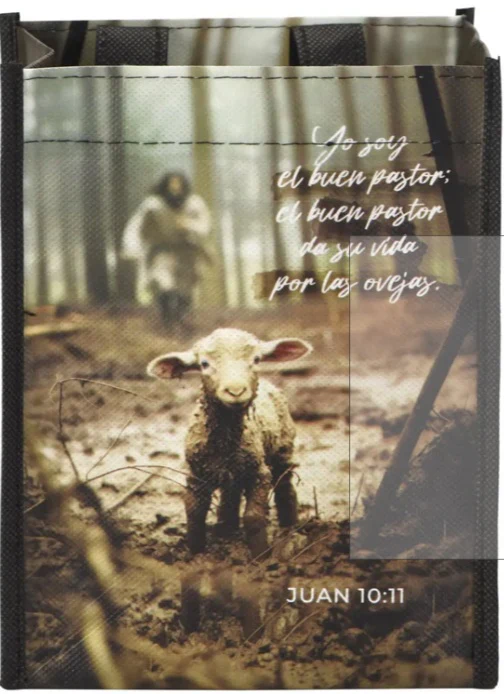 Bolsa Tote Bag Pequeña a Todo Color. Yo Soy el Buen Pastor