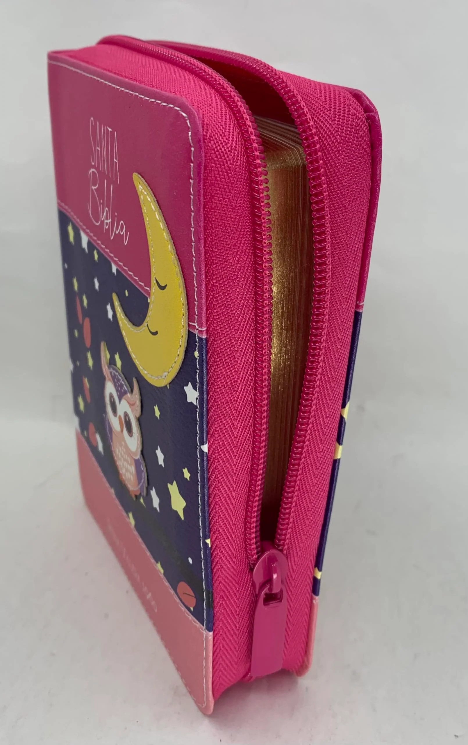 Biblia RVR 1960 Bolsillo Fucsia Lila Rosa Símil Piel con Cierre