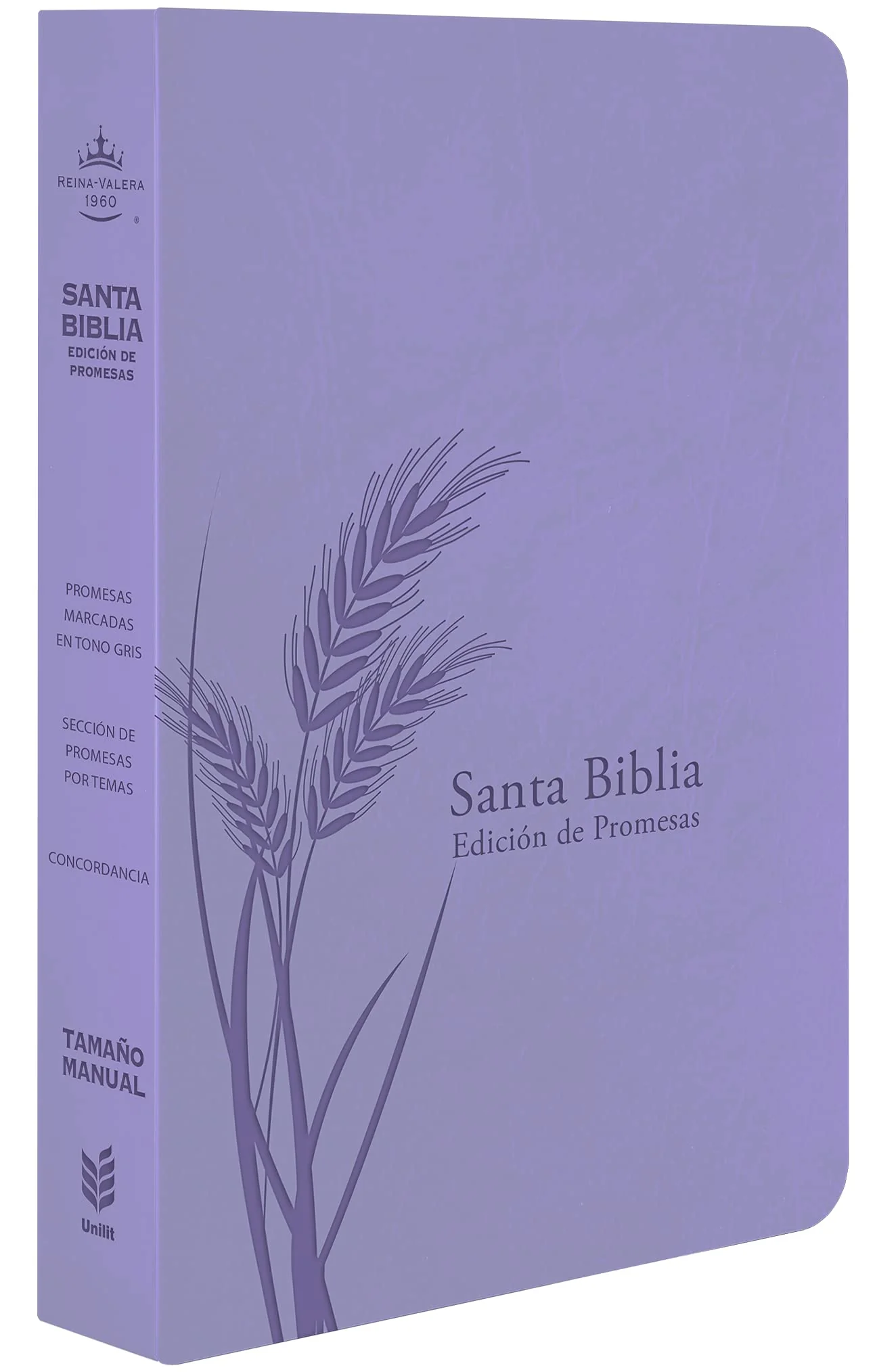 Biblia RVR 1960 Letra Grande Tamaño Manual Lavanda Claro Símil Piel