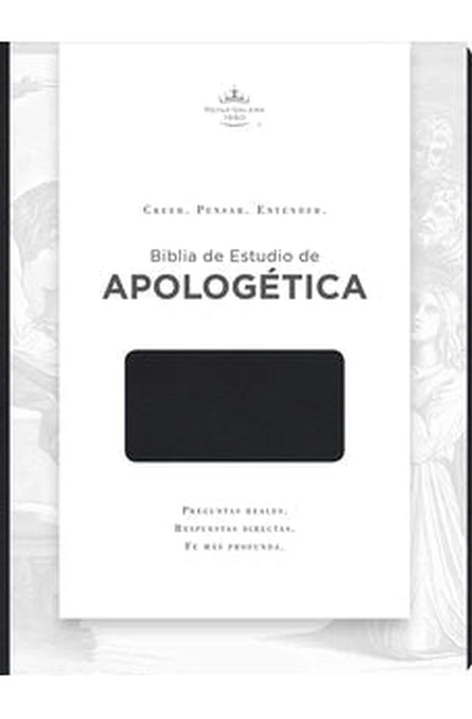 Biblia RVR 1960 de Estudio de Apologetica Negro Símil Piel