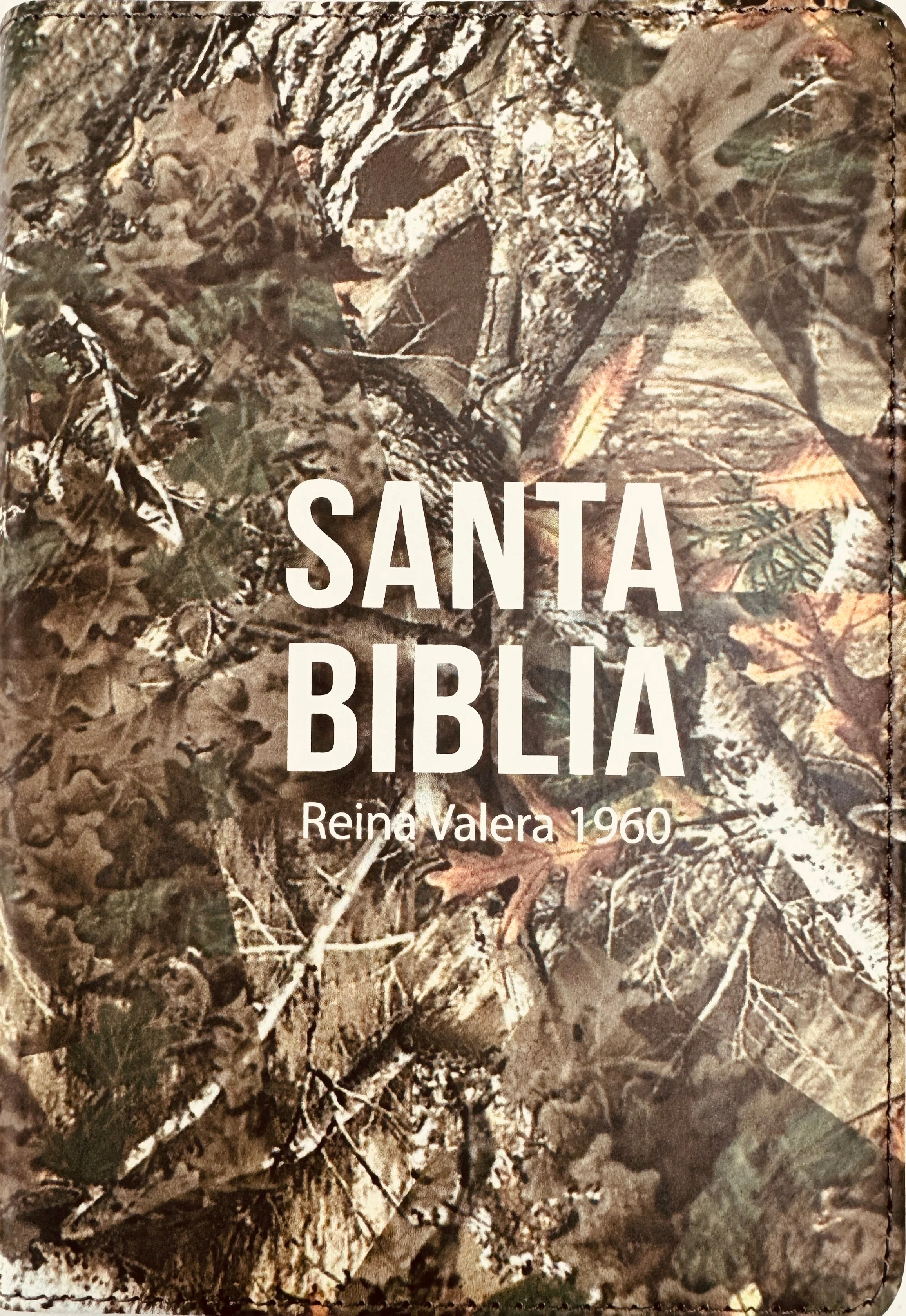 Biblia RVR 1960 Compacta Símil Piel Camuflaje Hojas