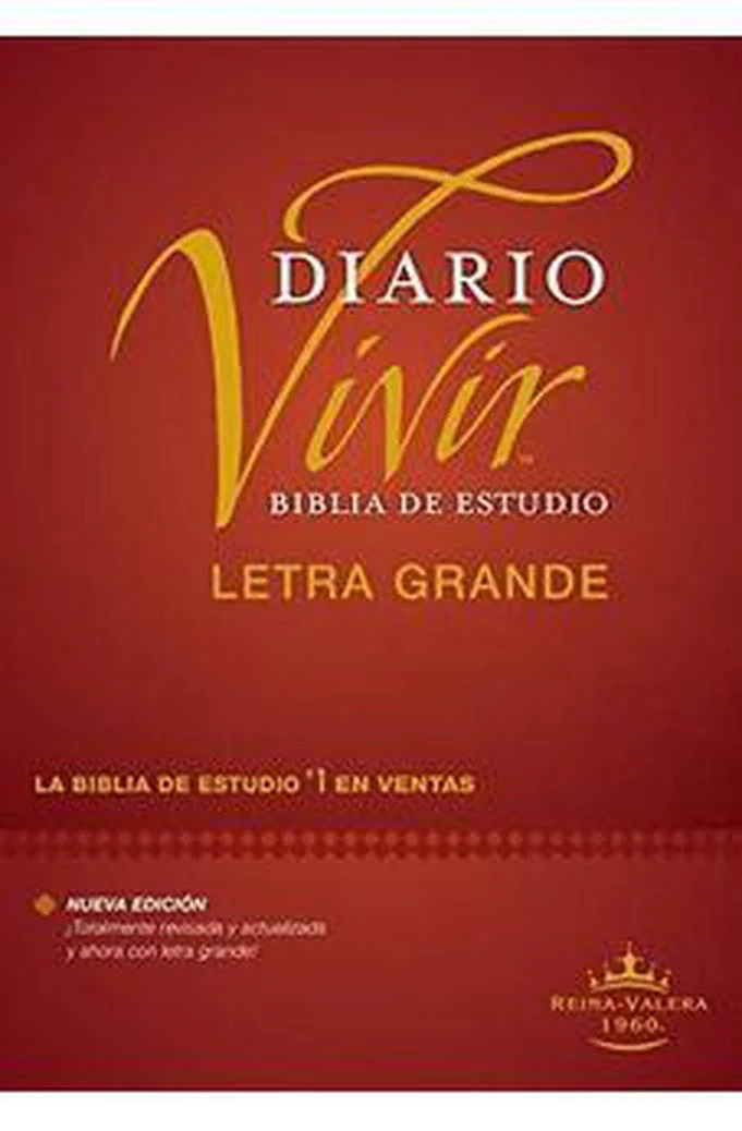 Biblia RVR 1960 de Estudio Diario Vivir Letra Grande Vino Tinto Tapa Dura