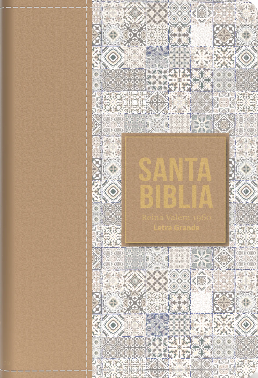 Biblia RVR 1960 Letra Grande Tamaño Manual Símil Piel Crema