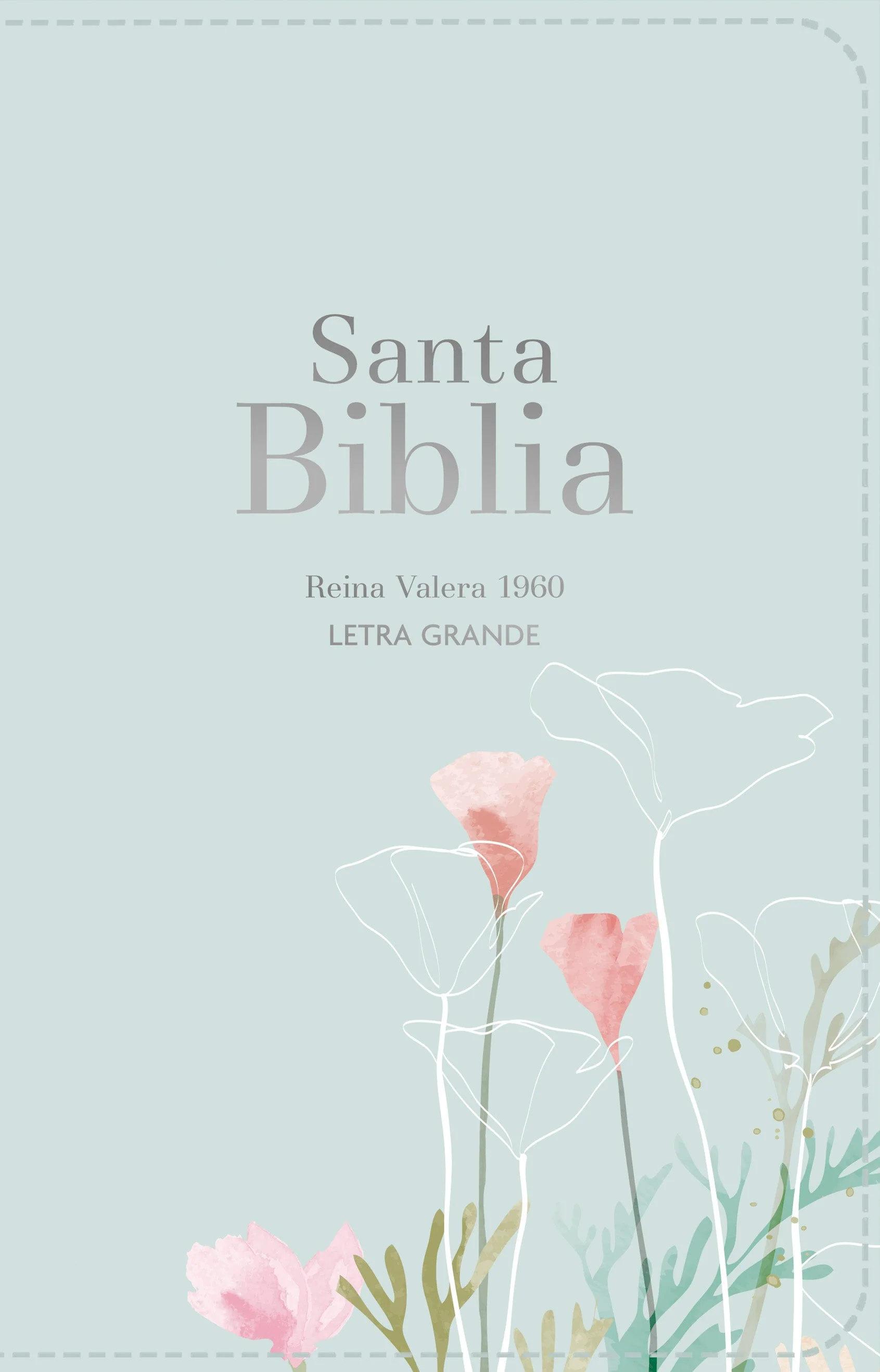 Biblia RVR 1960 Letra Grande Tamaño Manual Símil Piel Menta Fresca