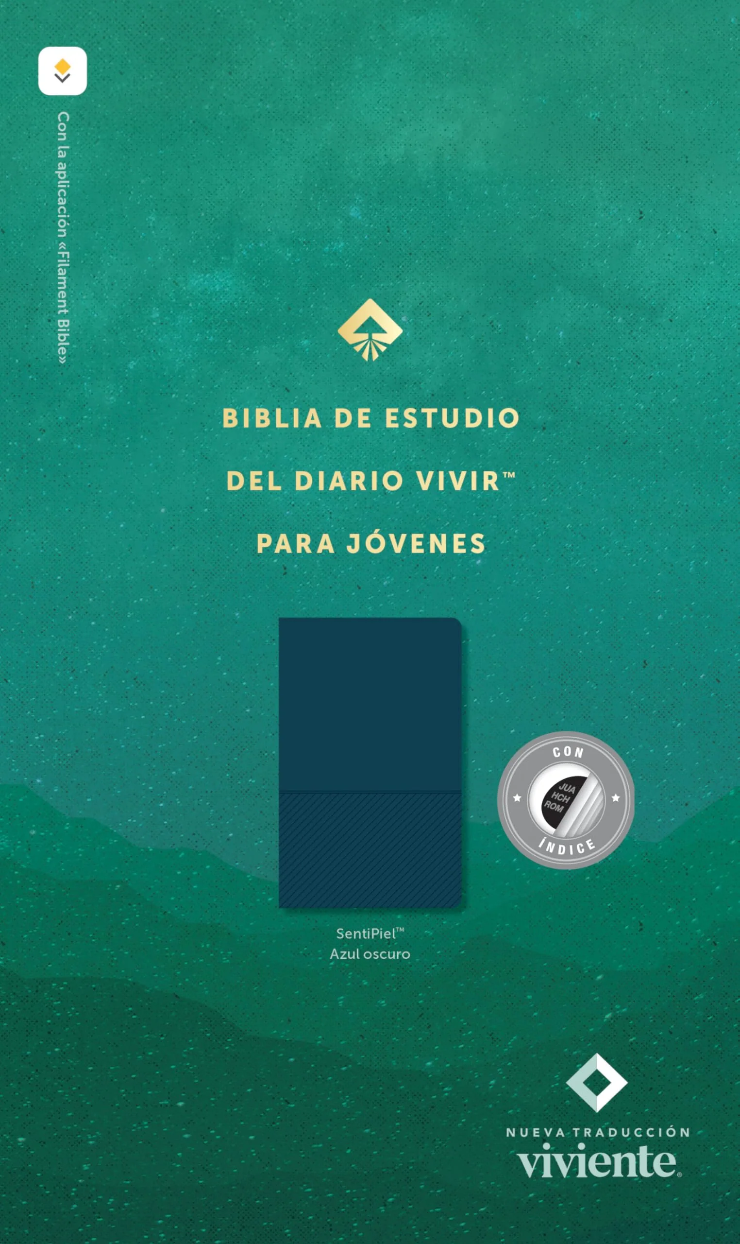 Biblia NTV de Estudio Diario Vivir para Jóvenes Azul Oscuro Símil Piel con Índice