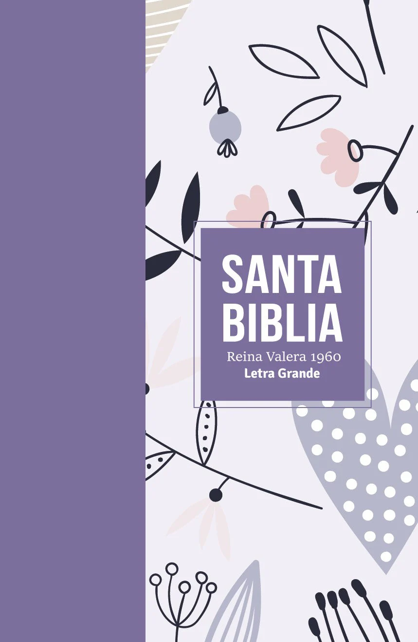 Biblia RVR 1960 Letra Grande Tamaño Manual Símil Piel Lila