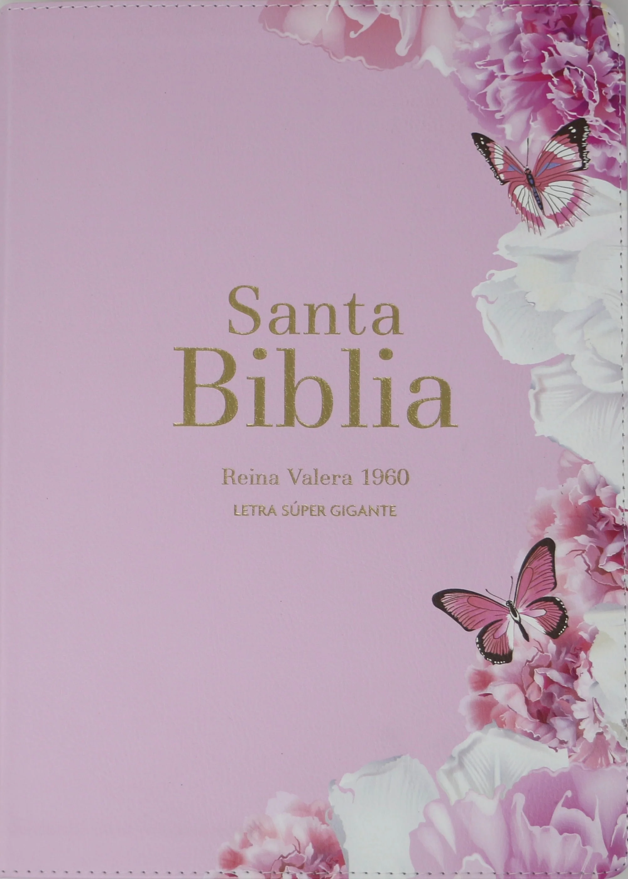 Biblia RVR 1960 Letra Súper Gigante Símil Piel Rosa Claro