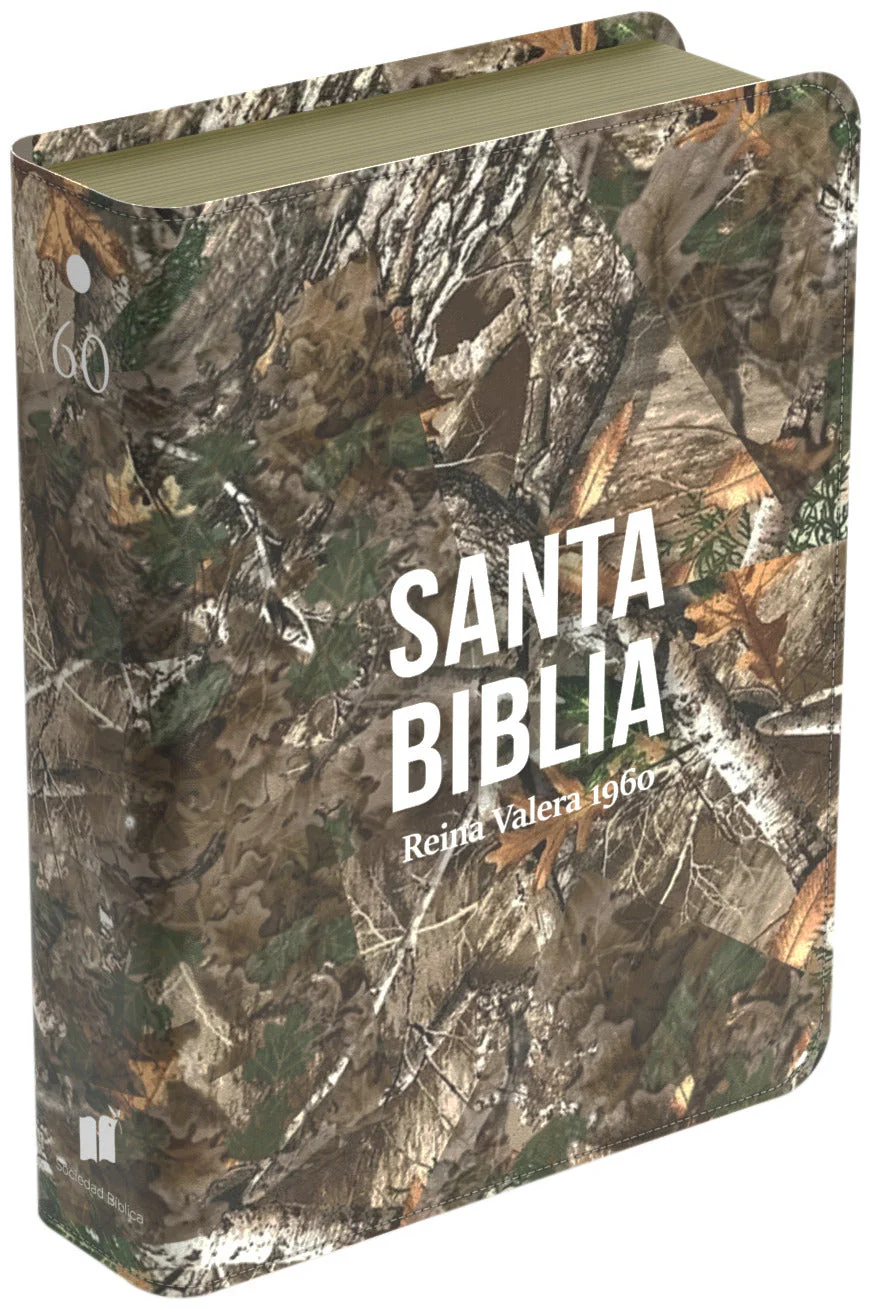Biblia RVR 1960 Compacta Símil Piel Camuflaje Hojas