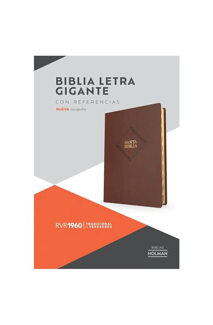 Biblia RVR 1960 Letra Gigante Café Símil Piel con Índice