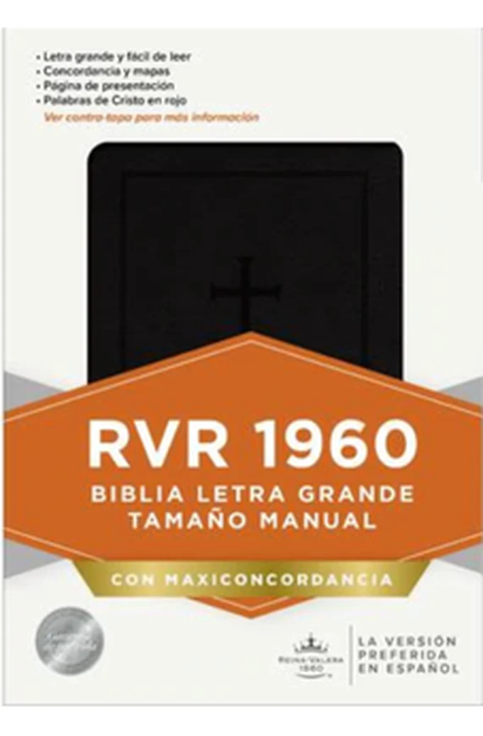 Biblia RVR 1960 Letra Grande Tamaño Manual Maxiconcordancia Negro Piel