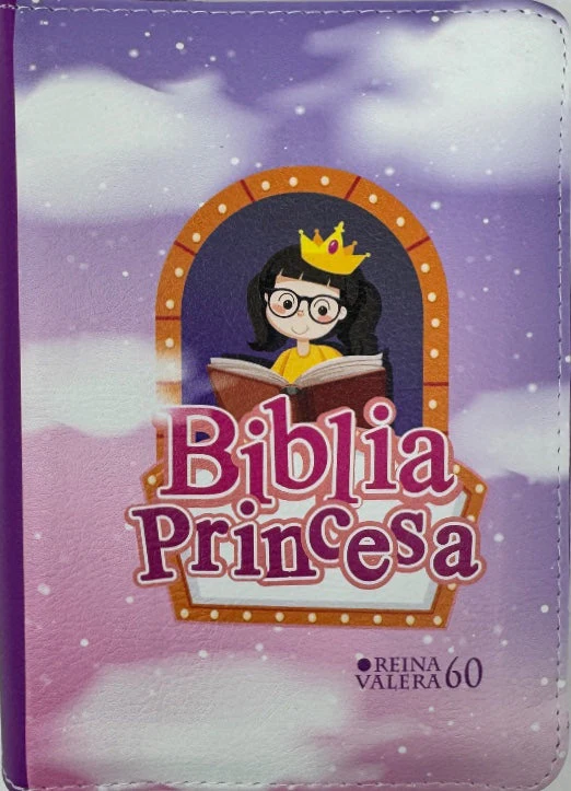 Biblia RVR 1960 Compacta para Niñas Princesa Vinilo con Cierre