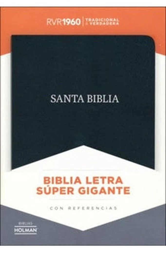 Biblia RVR 1960 Letra Súper Gigante Negro Piel Fabricada con Índice